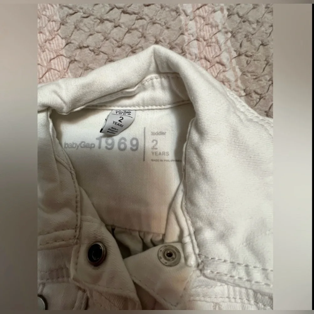 GAP Kids Color White and Blue Jean Jacket